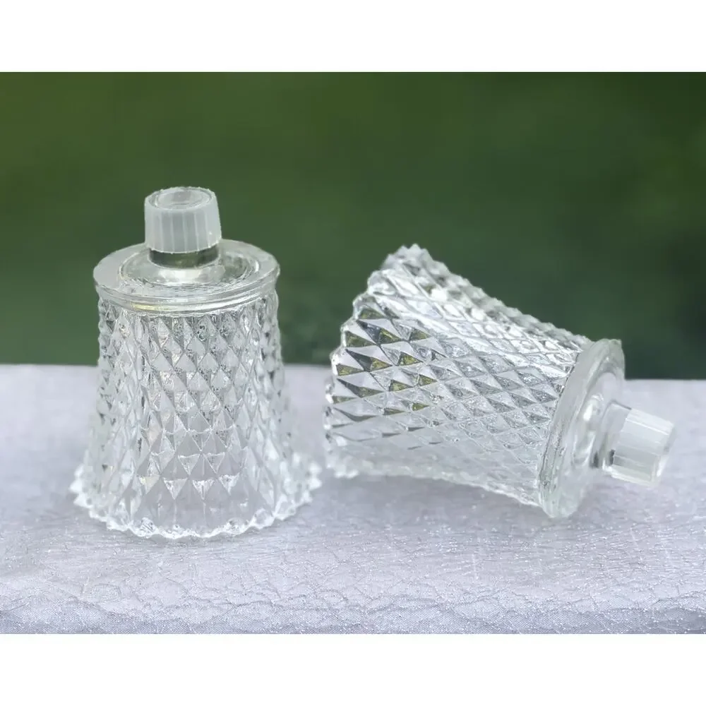 Vintage Home Interiors 2 Clear Hobnail Design Glass Votive Candle Holders - Picture 1 of 5